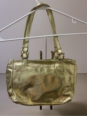 Metallic Gold Shoulder Bag - Elegant Women’s Handbag